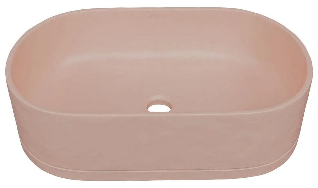 Umywalka betonowa nablatowa owalna 58 x 36 cm bez otworu na baterię BLAR Blue Jeans