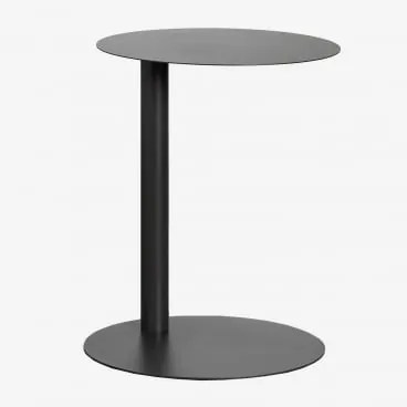 Stolik Pomocniczy Ogrodowy Okrągły Ø40 Cm Ze Stali Yannik Szary Granit - Sklum