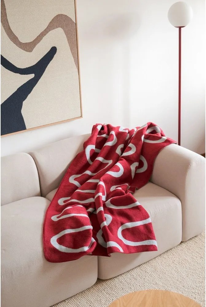 Czerwony koc 150x200 cm Swirl – noo.ma