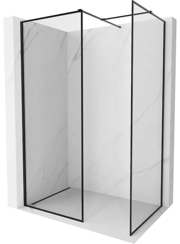 Mexen Kioto-F ścianka prysznicowa Walk-in z ramką 150 x 90 cm, transparent 8 mm, czarna - 800-150-202-04-70-090