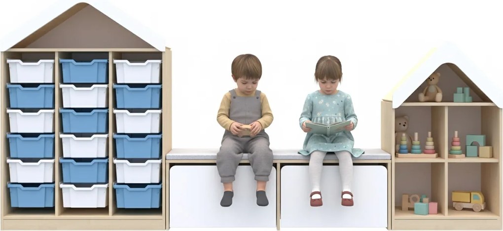 Zestaw mebli szkolnych do świetlic i bibliotek Blox Base 7