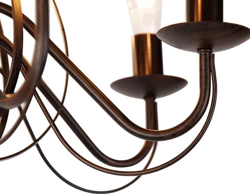 Inteligentny żyrandol rdzawo-brązowy 8-świateł z Wi-Fi B35 - Giuseppe