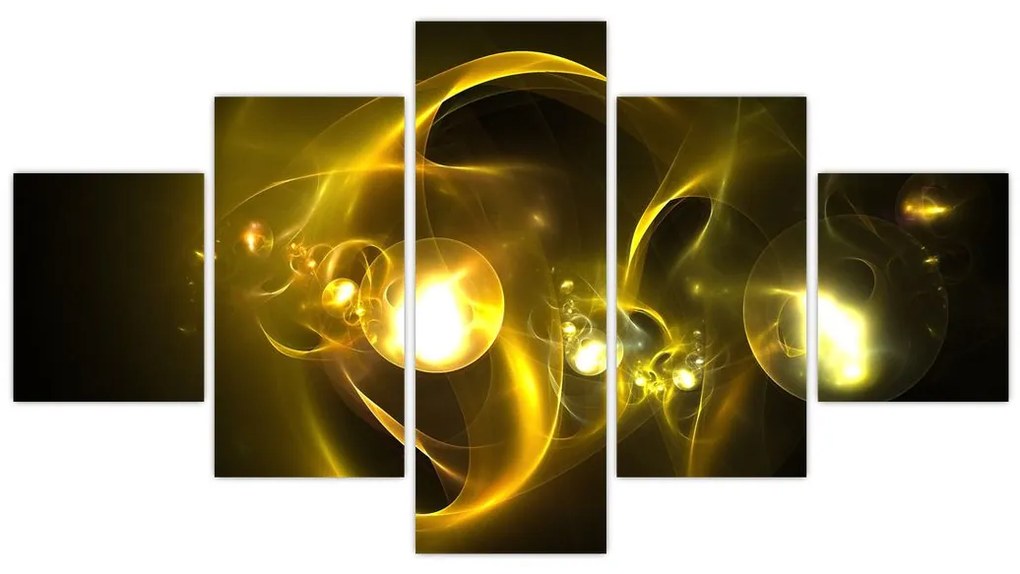 Abstrakcyjny obraz żółtych kul (125x70 cm)