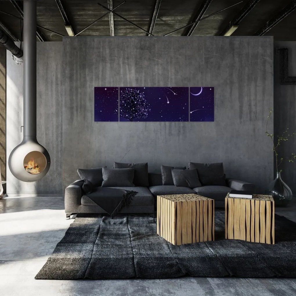 Obraz - Noc uchwycona przez ilustrację (170x50 cm)