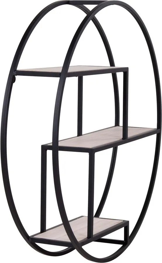 Czarno-naturalna wielopoziomowa półka z litego drewna paulowni 62 cm Rotterdam – House Nordic