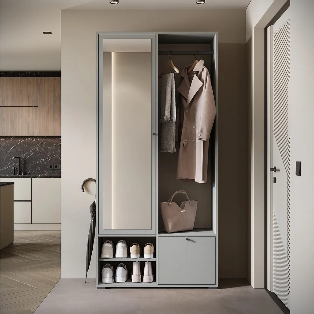 MINIO go for it, Garderoba DAFNI w kolorze szary PALLAD