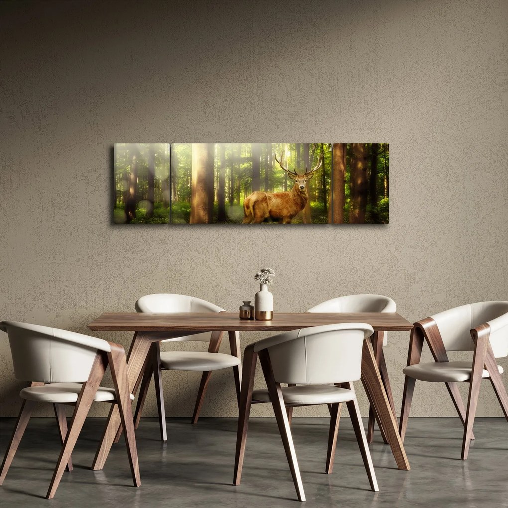 Obraz jelenia w lesie (170x50 cm)