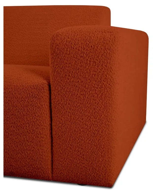 Ceglasta sofa z materiału bouclé 228 cm Roxy – Scandic