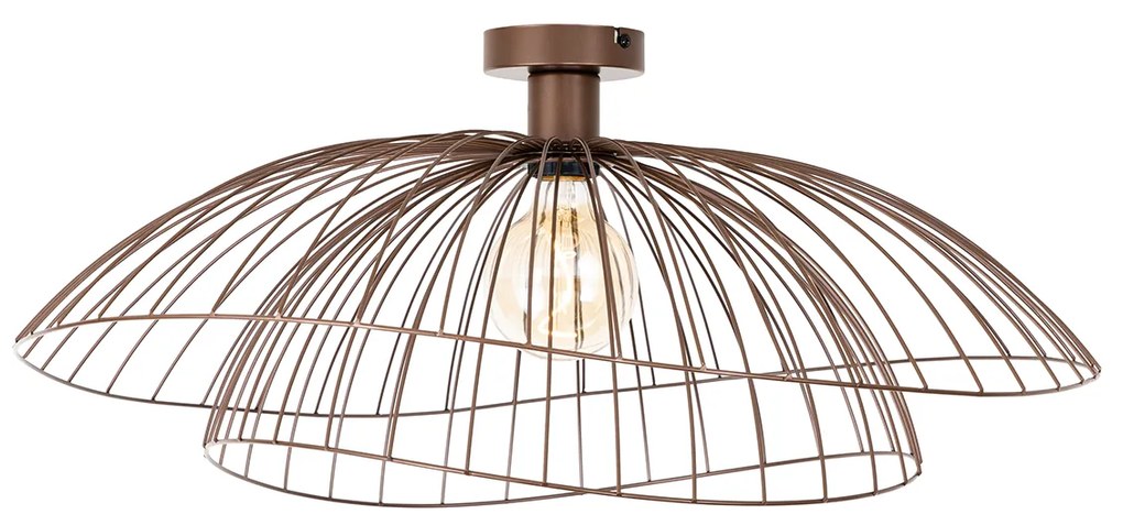 Inteligentna lampa sufitowa brązowa z podwójnym kloszem 45 cm z WiFi G95 - Pua