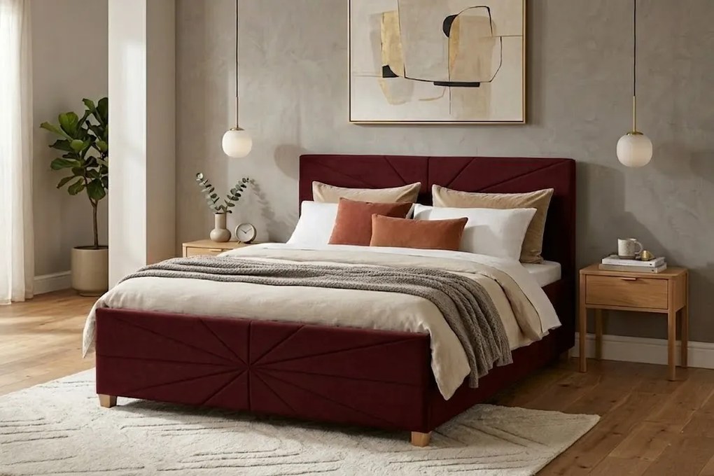 Łóżko PATI 160x200 cm Czerwony Bez materaca