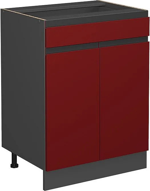 Szafka dolna do kuchni czerwony 60x46x81.6 r-line
