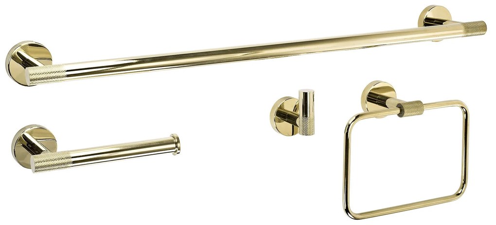 Zestaw akcesoriów łazienkowych GRID Złoty 4 elementy