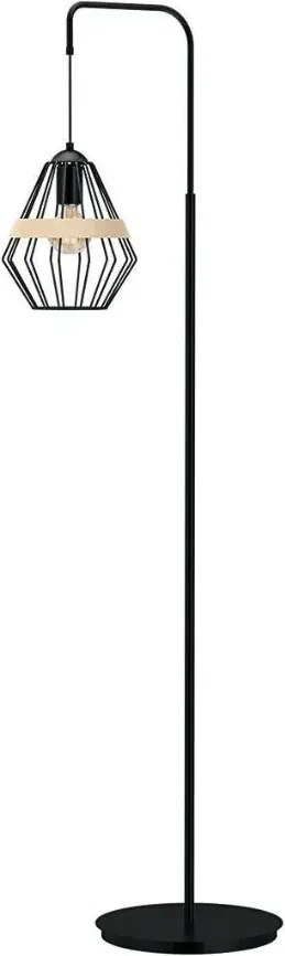 Czarna lampa podłogowa loft - K551 A8-R18