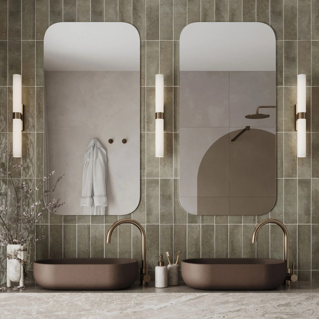 Lustro prostokątne bez ramy oszlifowane obracalne bez podświetlenia ROUND | Różne rozmiary | Różne kolory szkła : Kolor tafli szkła - Srebrny, Rozmiar - 100 x 200 cm