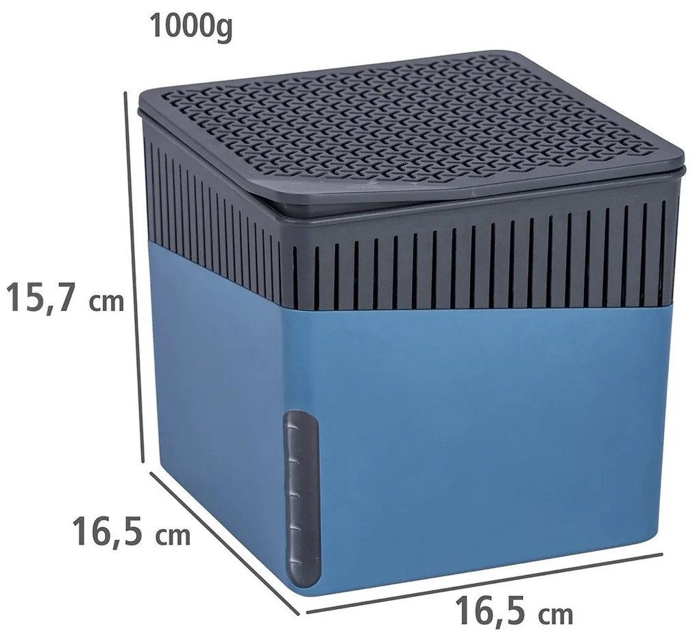Pochłaniacz wilgoci, osuszacz adsorpcyjny + wkład 1kg - obsługuje do 80 m3 powietrza, 16,5 x 15,7 x 16,5 cm, WENKO
