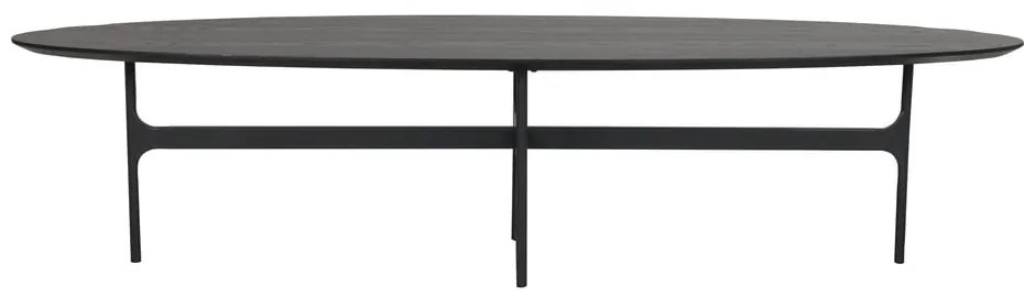Czarny stolik z blatem w dekorze jesionu 180x50 cm Colton – Rowico