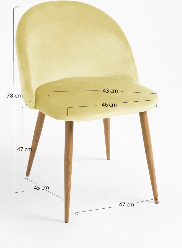 Zestaw 4 Krzese Vint Aksamitne