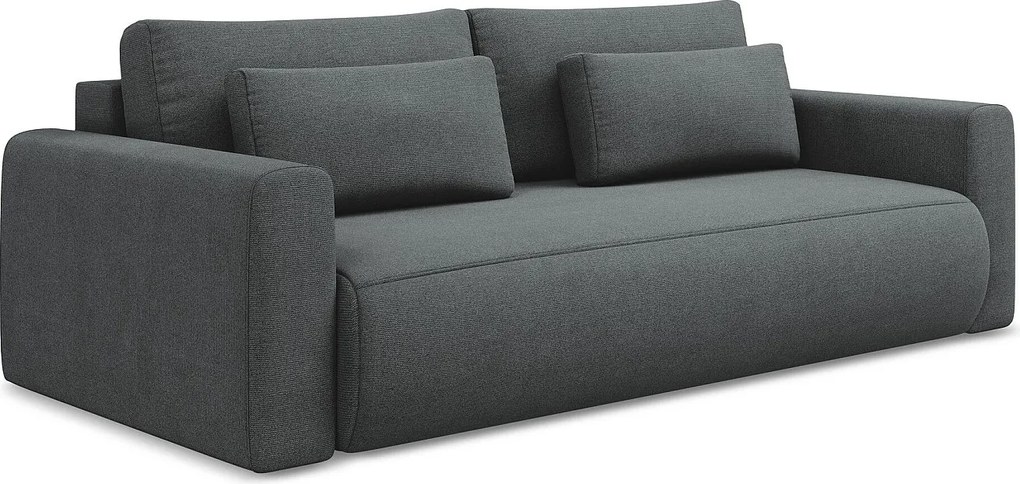 Kanapa 3-osobowa z funkcją spania - z tkaniny strukturalnej - szary - KAPUA