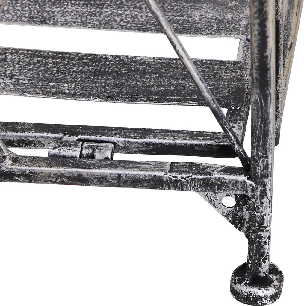 Outsunny Metalowy Regał na Kwiaty 3 Poziomy Składany Stojak na Rośliny Design Ogrodowy Srebrny 44x25x96cm | Aosom PL