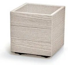Doniczka MADERA SQUARE ECO WOOD 28,8 cm, biały, S