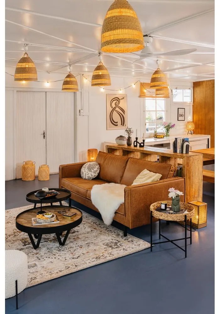 Brązowa sofa z imitacji skóry 190 cm Rodeo – WOOOD