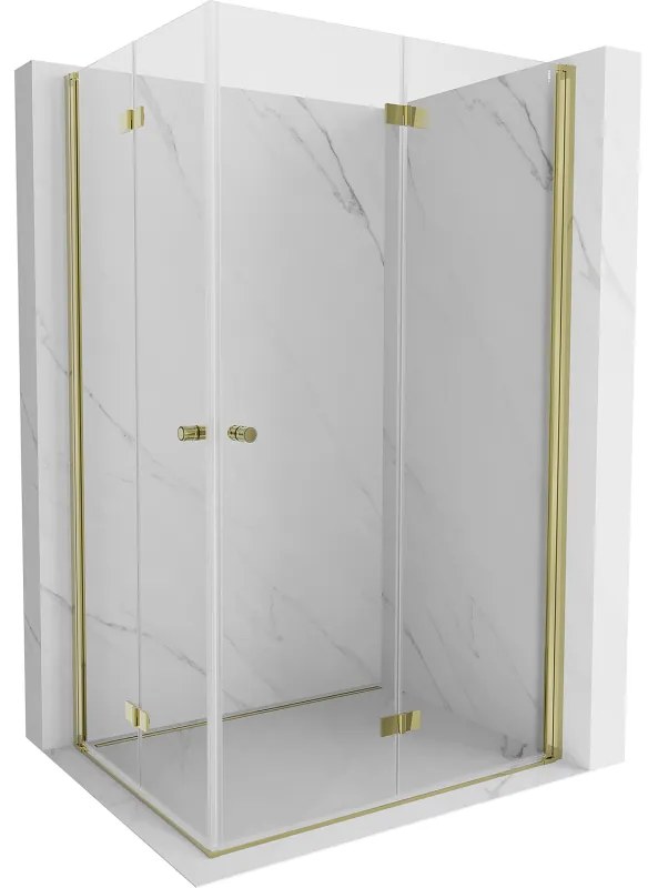 Mexen Mist-F Duo kabina prysznicowa składana prawa 90 x 95 cm, transparent, złota - 8A6-090L-095P-50-00