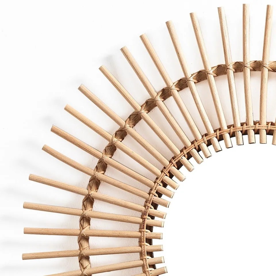 Lustro z rattanową ramą ø 55 cm Rays – Tomasucci