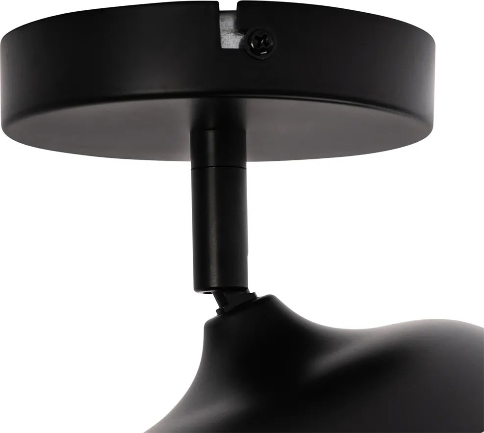 Designerski reflektor czarny ze złotem i dymionym szkłem - Kyan