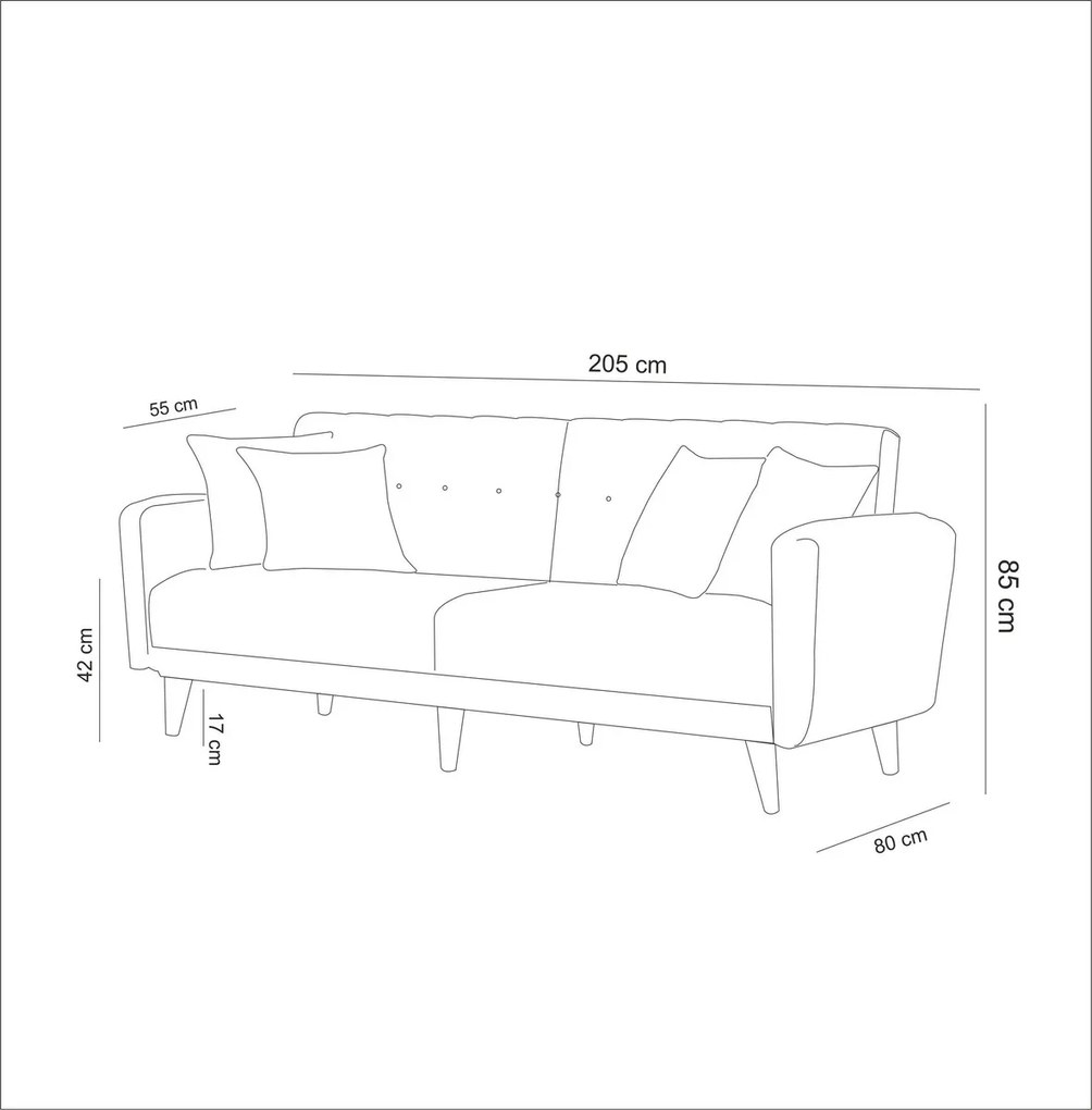 Sofa rozkładana Aria ciemnoszara