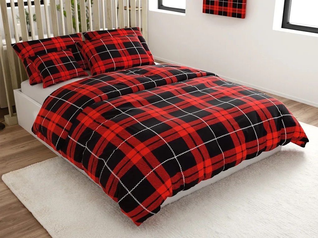 PrzytulneMieszkanie.pl PrzytulneMieszkanie.pl Pościel z mikropluszu ALBURY czerwona Rozmiar pościeli: 70 x 90 cm | 140 x 200 cm