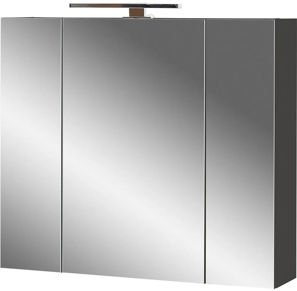 Ciemnoszara szafka łazienkowa z lustrem 76x71 cm – Germania
