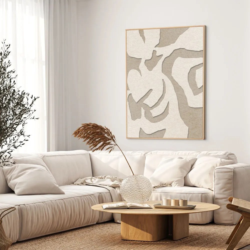 Obraz akustyczny 3D z ramą w zestawie 90x120 cm Soft Embrace 1 – Malerifabrikken