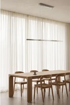 Lampa Sufitowa Wisząca Liniowa Led 120 Cm Z Pośrednim Światłem Z Aluminium Danile Szczotkowana Szarość - Sklum