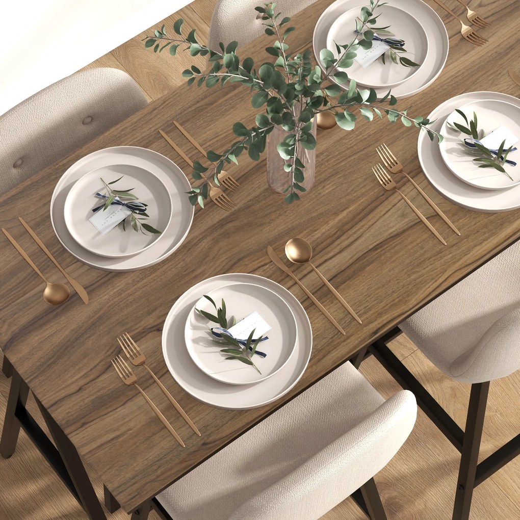 HOMCOM Zestaw barowy 5 częściowy stół i 4 krzesła tapicerowane z guzikami beżowe wygodne | Aosom PL