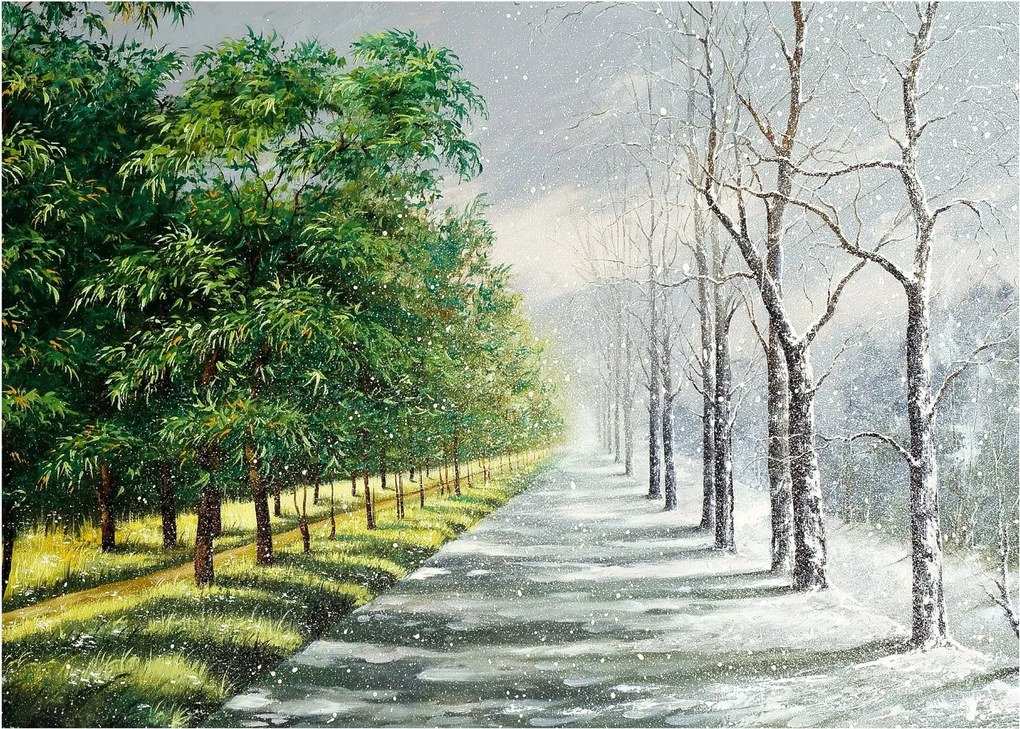 Obraz - Zima kontra lato (70x50 cm)