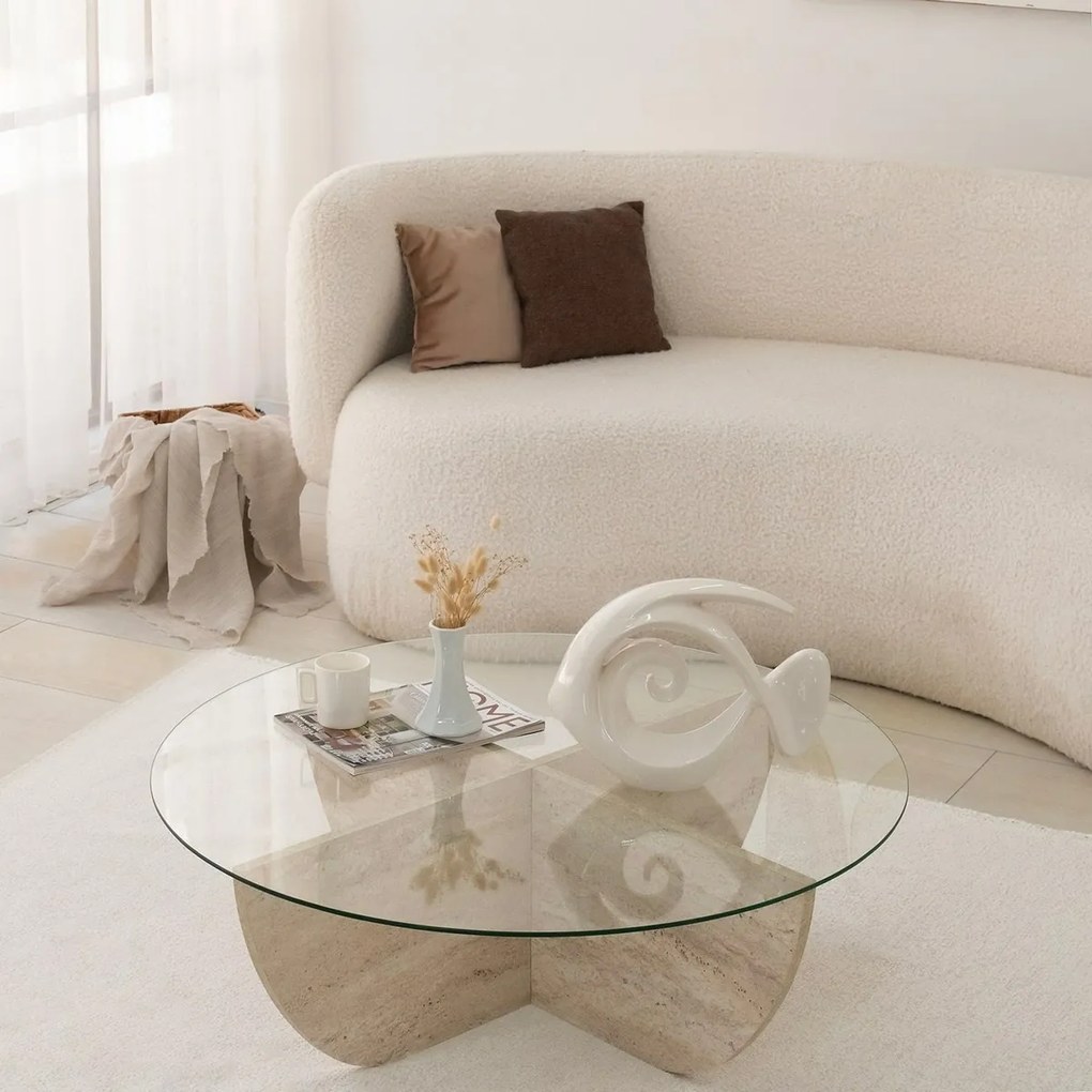 Stolik konferencyjny Lily Travertine