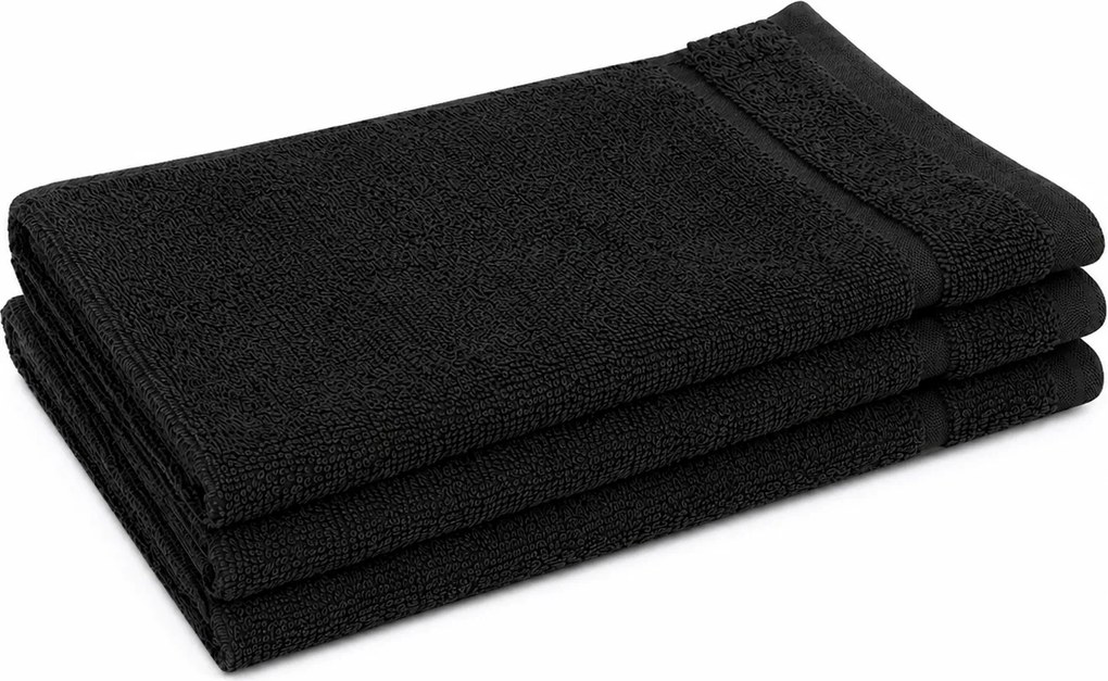 Ręcznik Classic czarny 30x30 cm, 100% bawełna