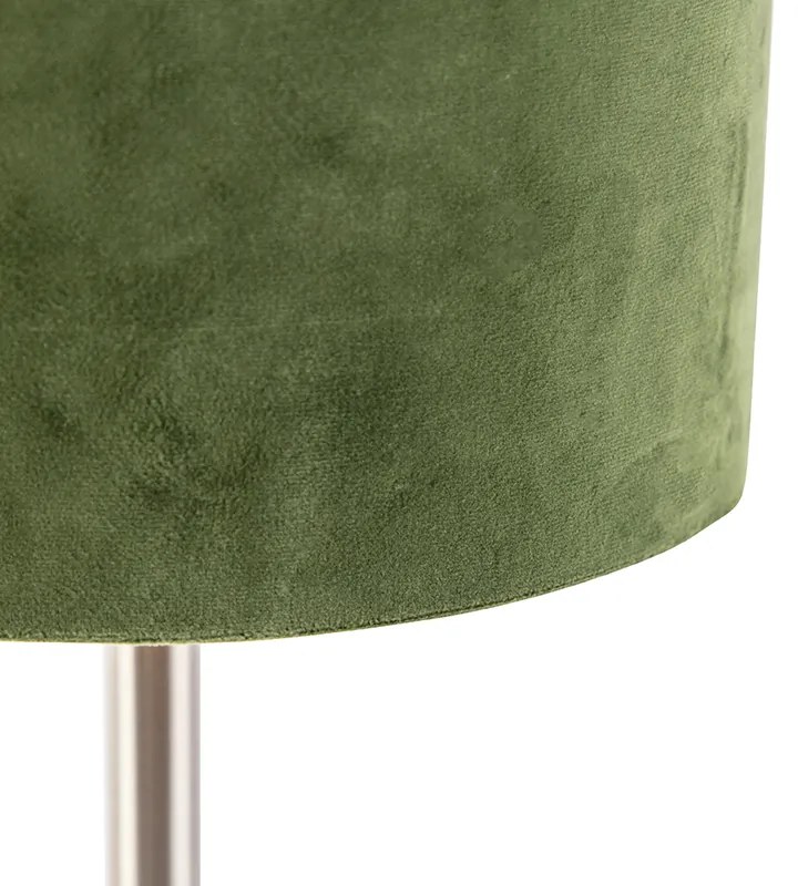 Lampa stołowa ze stali z zielonym kloszem 25 cm - Simplo Nowoczesny Oswietlenie wewnetrzne