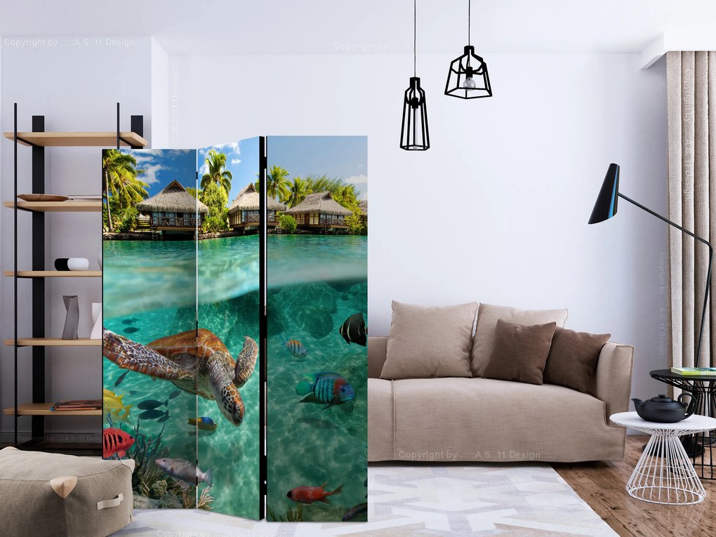 Parawan akustyczny Zwierzęta 135x172 cm 3-częściowy turkusowy ARTGEIST B