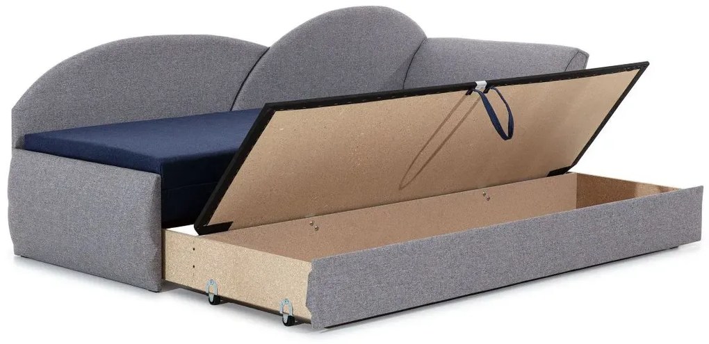 Sofa rozkładana z funkcją spania AGA granatowa/zielona lewa ELTAP