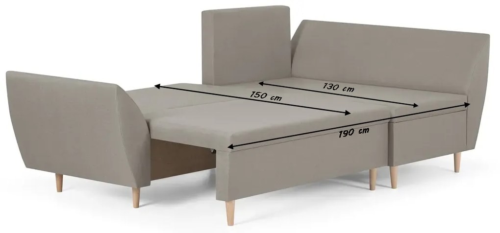 Narożnik kanapa z funkcją spania ALI Musztardowy