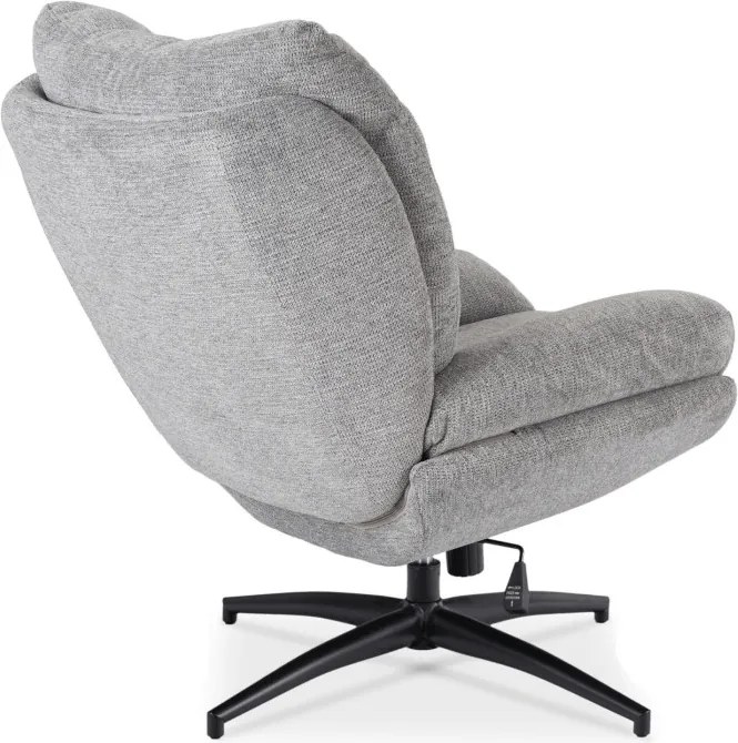 Fotel Wypoczynkowy Obrotowy FREMONT z Podnóżkiem Szary Nowoczesny