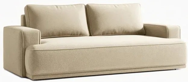 Sofa z Funkcją Spania CAMELIA Beżowa Boucle Japandi