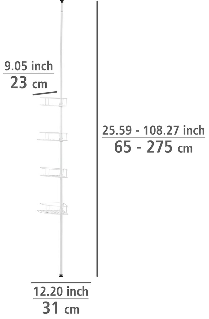 Teleskopowa półka pod prysznic DOLCEDO, 4 poziomy, WENKO