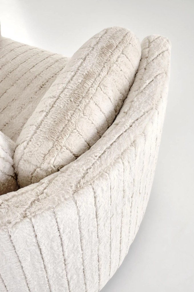 Fotel wypoczynkowy, obrotowy, elektrycznie rozkładany, bujany PEGAS beż