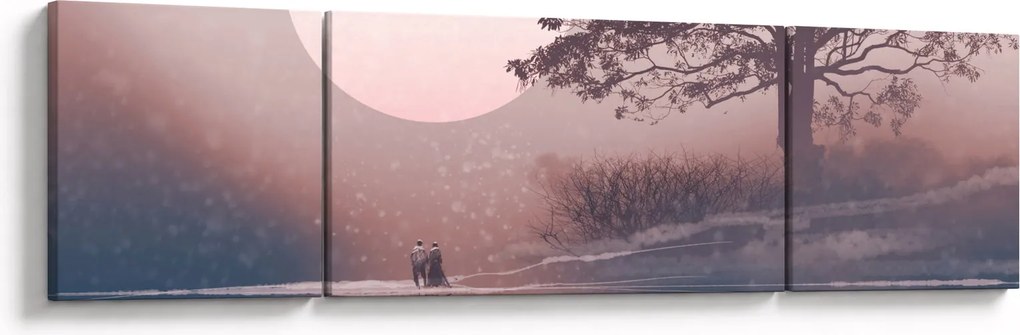 Obraz - Zakochana para (170x50 cm)
