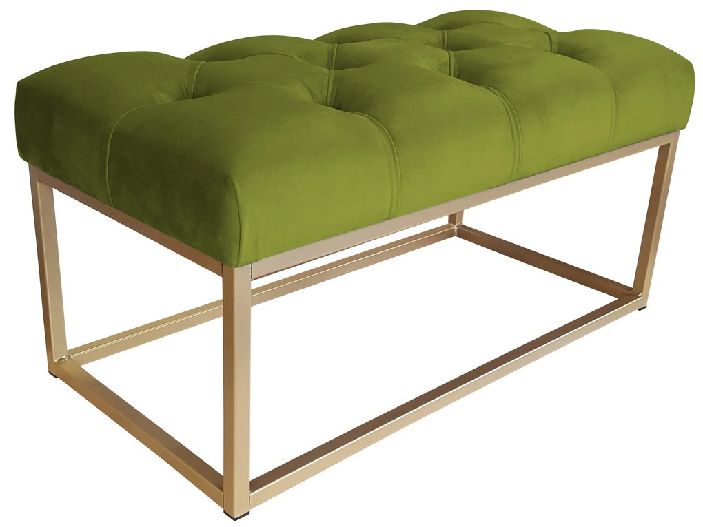 Ławka CHESTERFIELD LOFT podstawa złota pufa podnóżek BL75