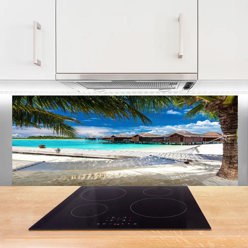 Szkło do Kuchni na Ścianę Lazurowe Wybrzeże Oceanu