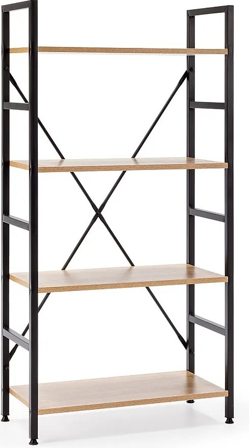 Półka regałowa Virginia z drewna, 4 półki, do jadalni.