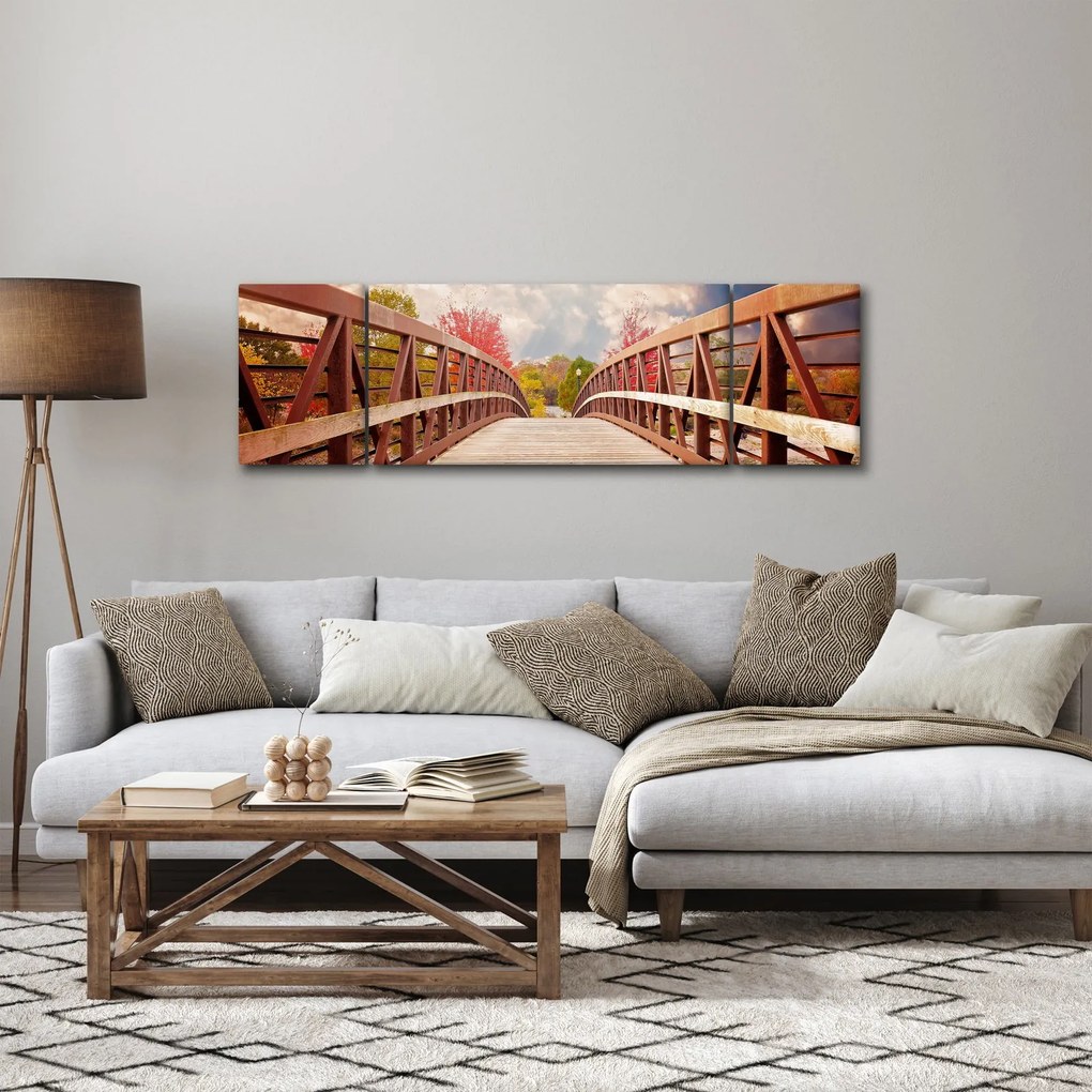 Obraz - drewniany most (170x50 cm)